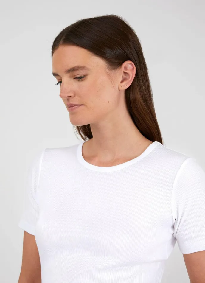 SUNSPEL Tshirts and Tops Rib Tshirt White 8211 Women