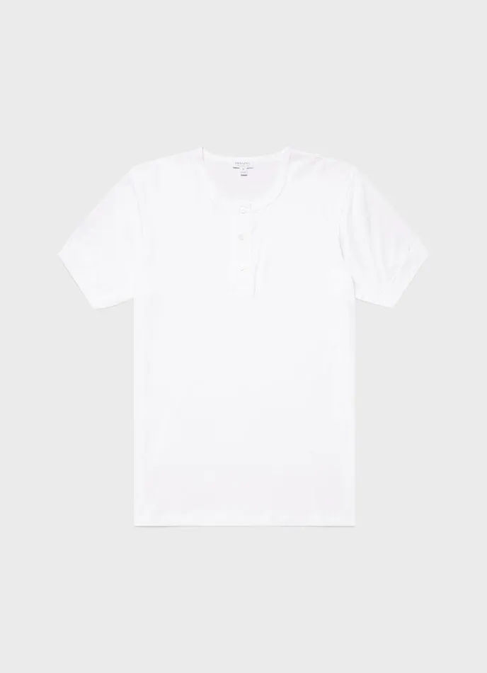 SUNSPEL Tshirts Henley Tshirt White 8211 Men