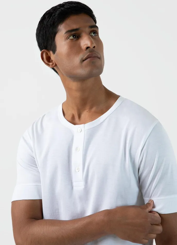 SUNSPEL Tshirts Henley Tshirt White 8211 Men
