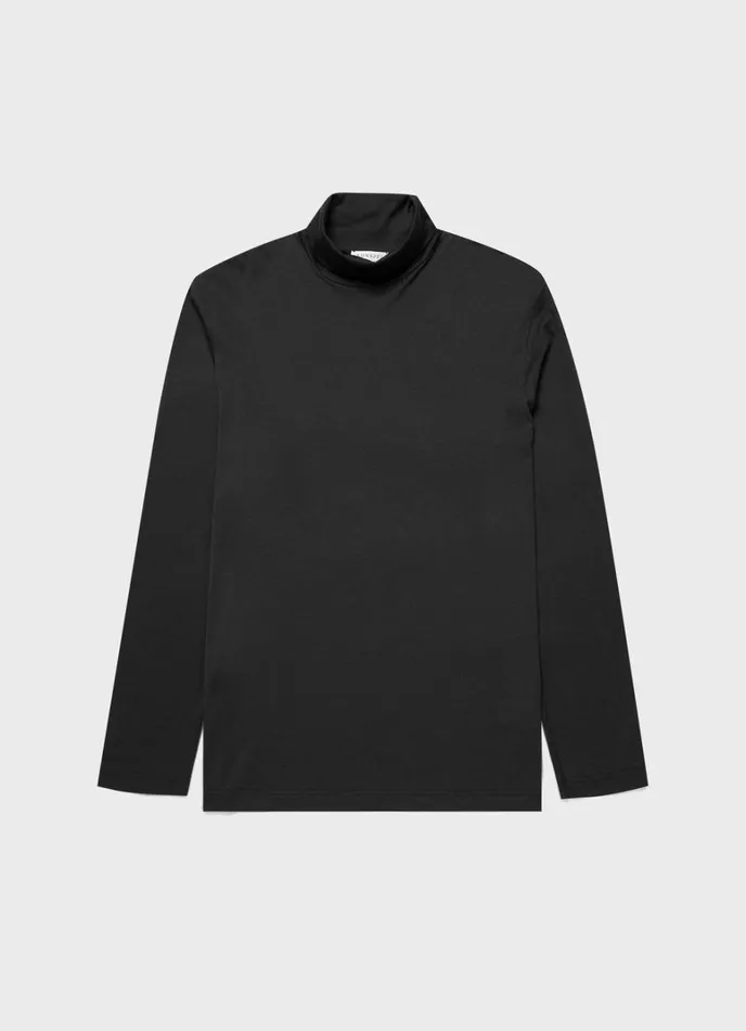 SUNSPEL Tshirts Long Sleeve Roll Neck Tshirt Black 8211 Men
