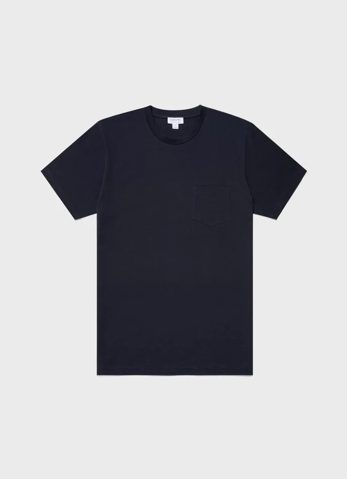 SUNSPEL Tshirts Riviera Midweight Pocket Tshirt Navy 8211 Men