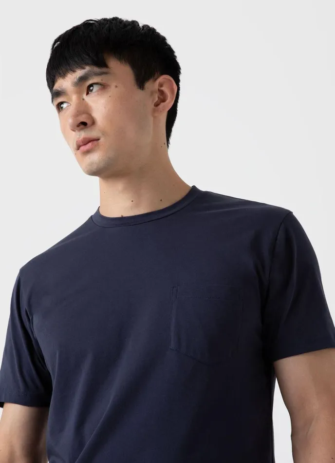 SUNSPEL Tshirts Riviera Midweight Pocket Tshirt Navy 8211 Men