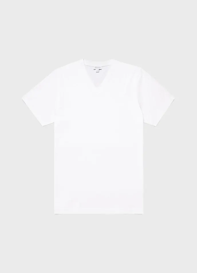 SUNSPEL Tshirts Riviera Midweight Vneck Tshirt White 8211 Men