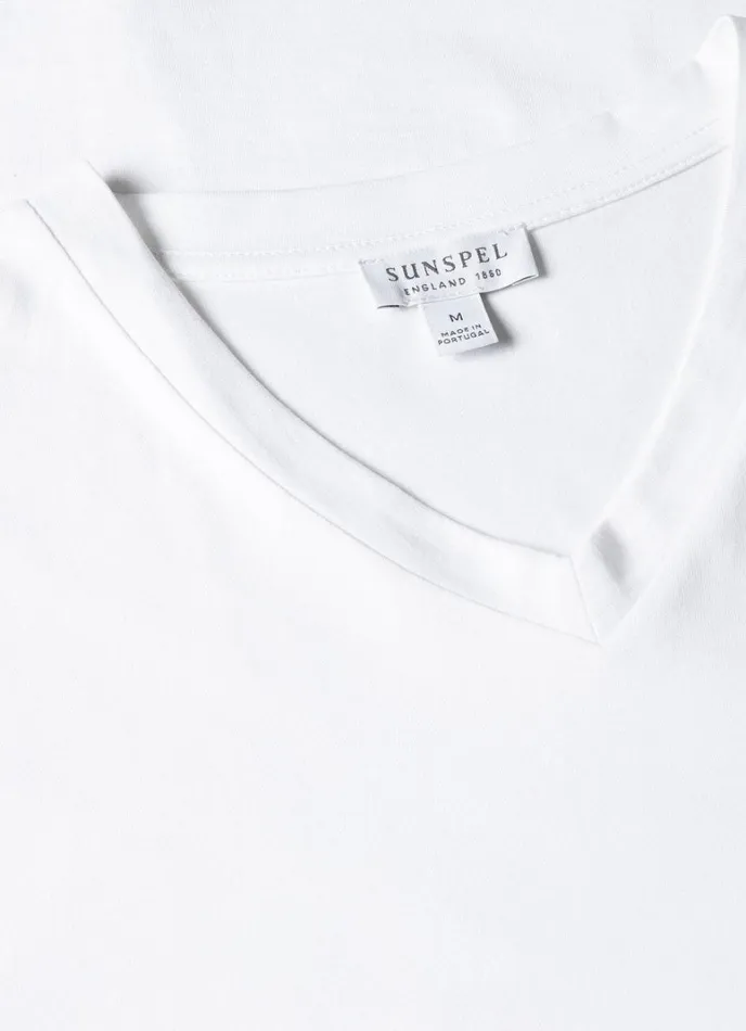SUNSPEL Tshirts Riviera Midweight Vneck Tshirt White 8211 Men