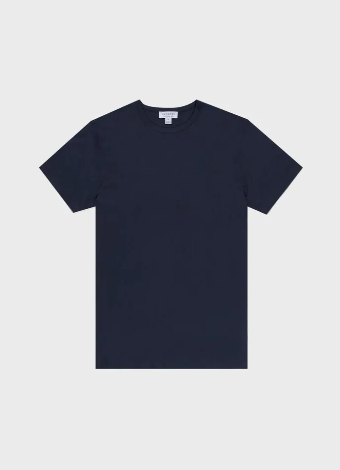SUNSPEL Tshirts Sea Island Cotton Tshirt Navy 8211 Men