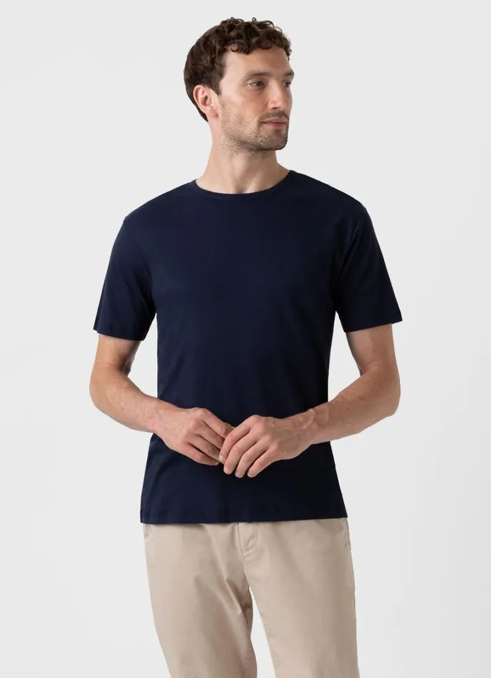 SUNSPEL Tshirts Sea Island Cotton Tshirt Navy 8211 Men