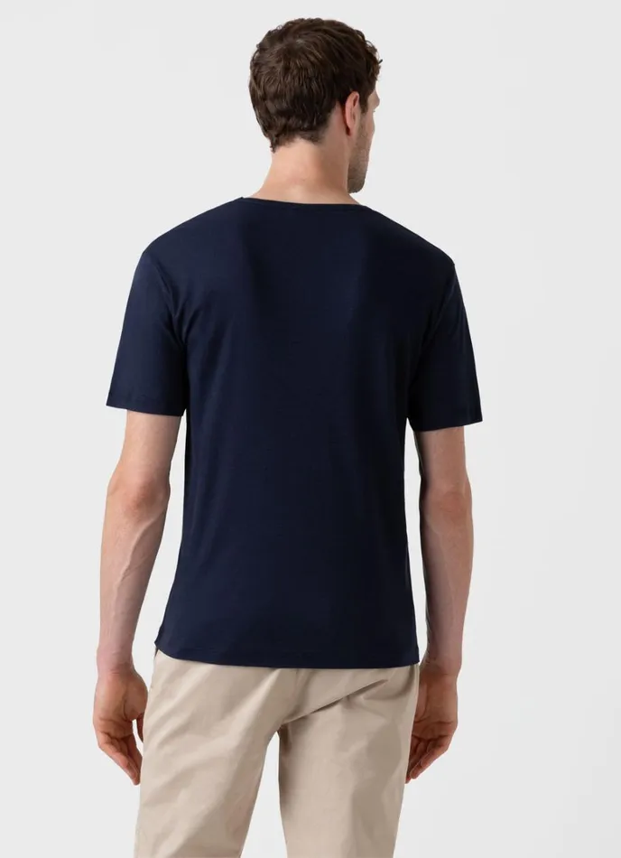 SUNSPEL Tshirts Sea Island Cotton Tshirt Navy 8211 Men