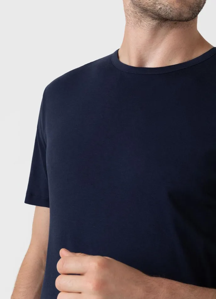 SUNSPEL Tshirts Sea Island Cotton Tshirt Navy 8211 Men