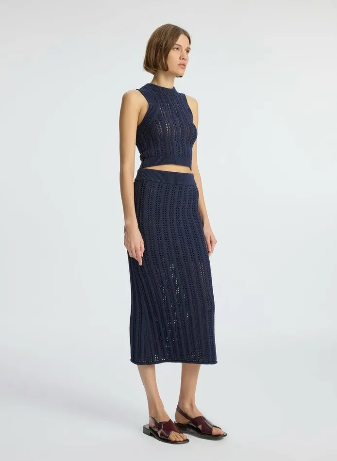 Sweaters Women ALC Aurora Crochet Midi Skirt Navy Sweaters Women ALC Aurora Crochet Midi Skirt Navy