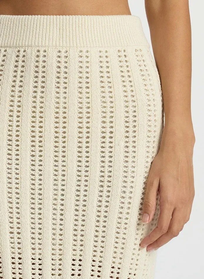 Sweaters Women ALC Aurora Crochet Midi Skirt Parchment Sweaters Women ALC Aurora Crochet Midi Skirt Parchment
