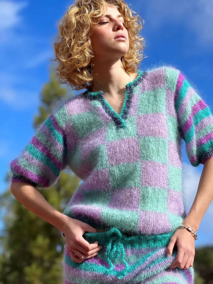 Sweaters Women Rose Carmine SWEATER BALLOON PIXELS SIRENE