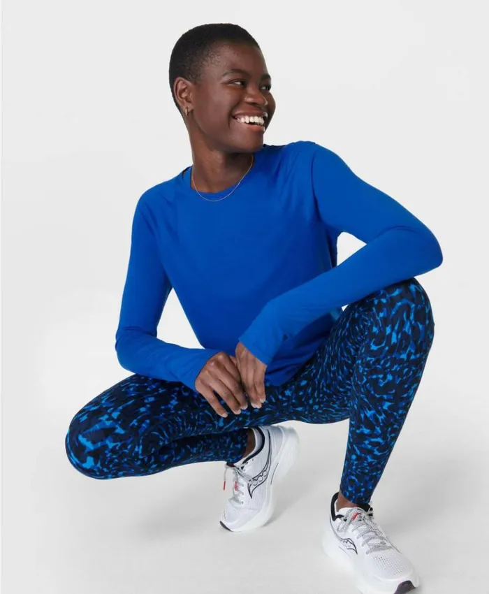 Sweaty Betty Breathe Easy Running Long Sleeve Top Lightning Blue Clothing Long Sleeve Tops
