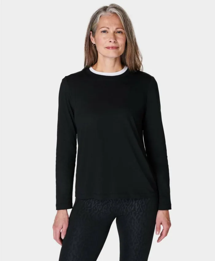 Sweaty Betty Essential Long Sleeve Tee Black Clothing TShirts