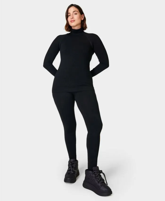 Sweaty Betty Modal Dot Jacquard Base Layer Leggings Black Clothing