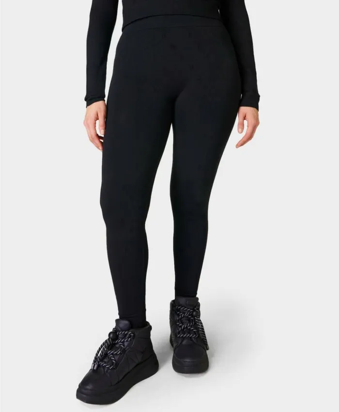Sweaty Betty Modal Dot Jacquard Base Layer Leggings Black Clothing