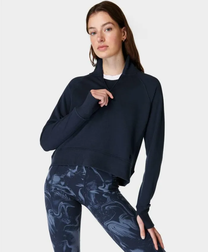 Sweaty Betty Revive Rib Half Zip Pullover Navy Blue Clothing Sweatshirts Hoodies Sweaty Betty Revive Rib Half Zip Pullover Navy Blue Clothing Sweatshirts Hoodies