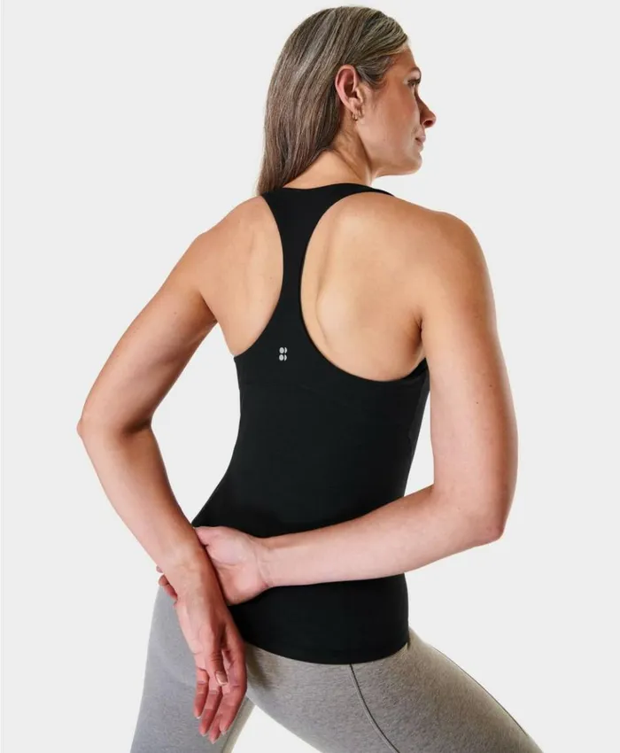 Sweaty Betty Super Soft Sleek Racerback Bra Tank Black Clothing Tank Tops