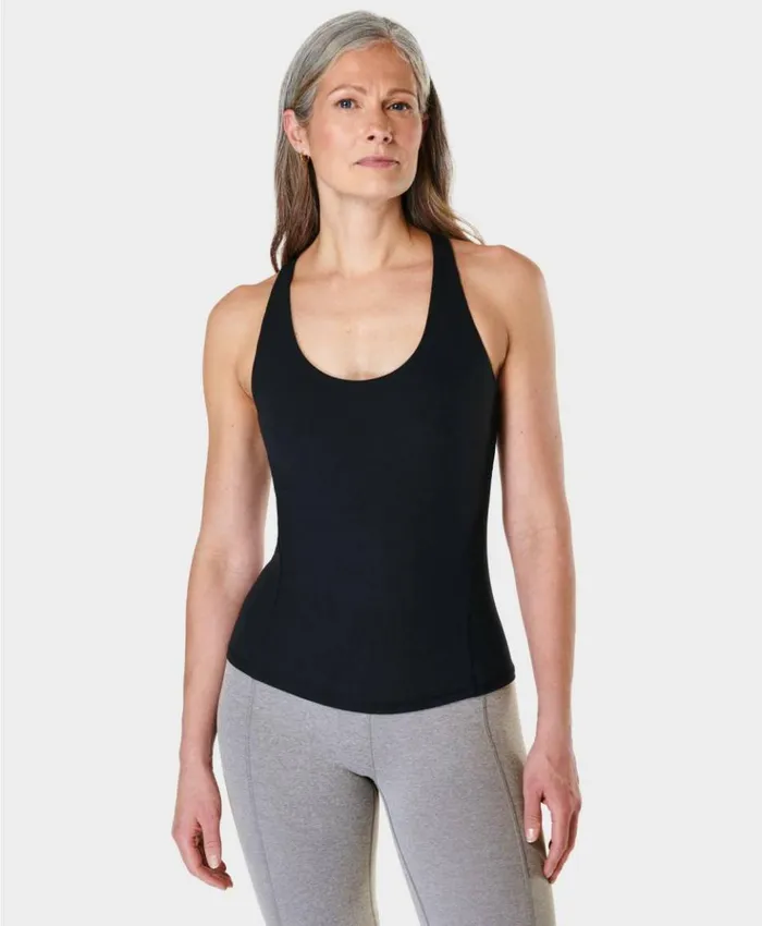Sweaty Betty Super Soft Sleek Racerback Bra Tank Black Clothing Tank Tops