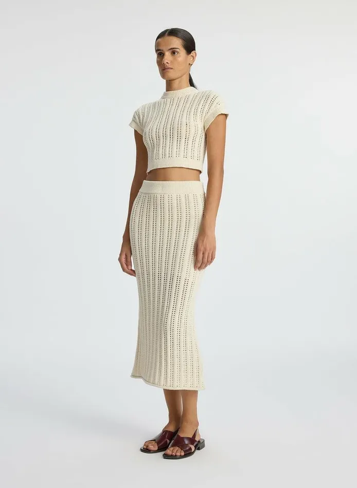 Swim Women ALC Aurora Crochet Midi Skirt Parchment Swim Women ALC Aurora Crochet Midi Skirt Parchment