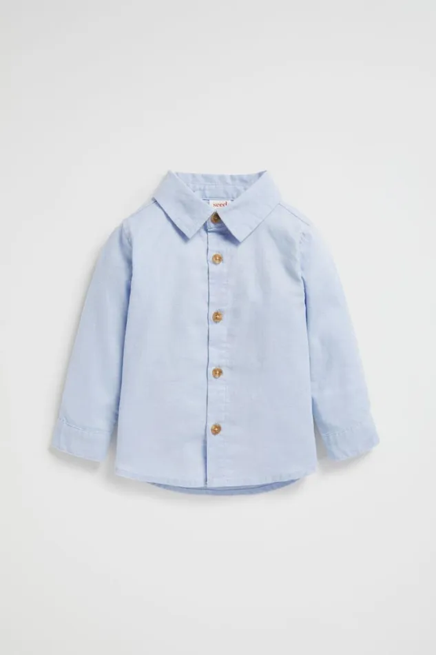 TShirts and Tops Baby Seed Heritage Core Linen Shirt Powder Blue