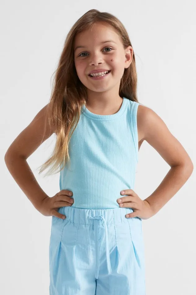TShirts and Tops Girl Seed Heritage Rib Tank Ocean Blue