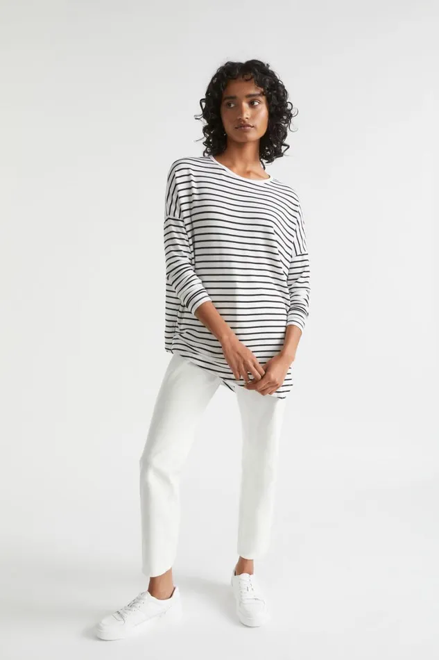 TShirts and Tops Woman Seed Heritage Core Asymmetrical Top Mono Stripe