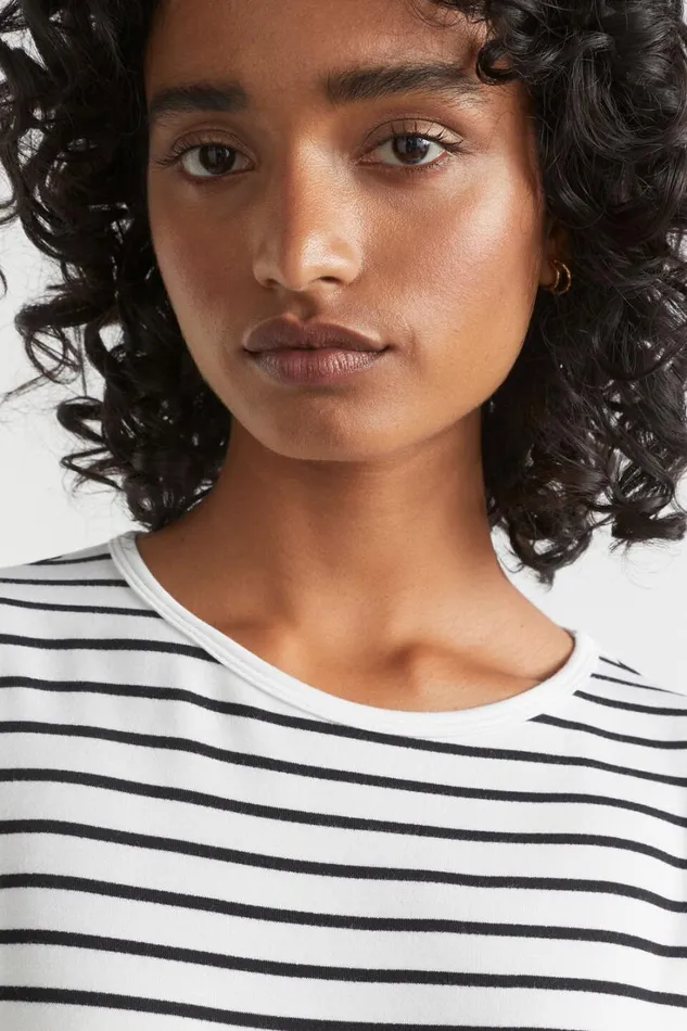 TShirts and Tops Woman Seed Heritage Core Asymmetrical Top Mono Stripe