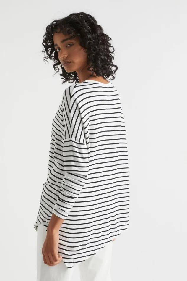 TShirts and Tops Woman Seed Heritage Core Asymmetrical Top Mono Stripe