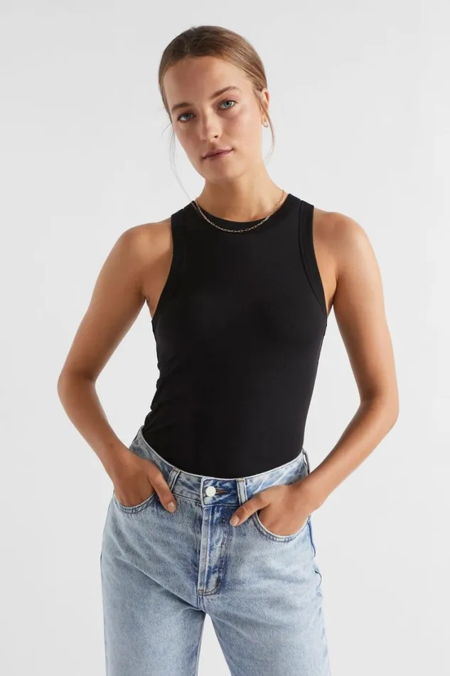 TShirts and Tops Woman Seed Heritage Core Fitted Tank Black