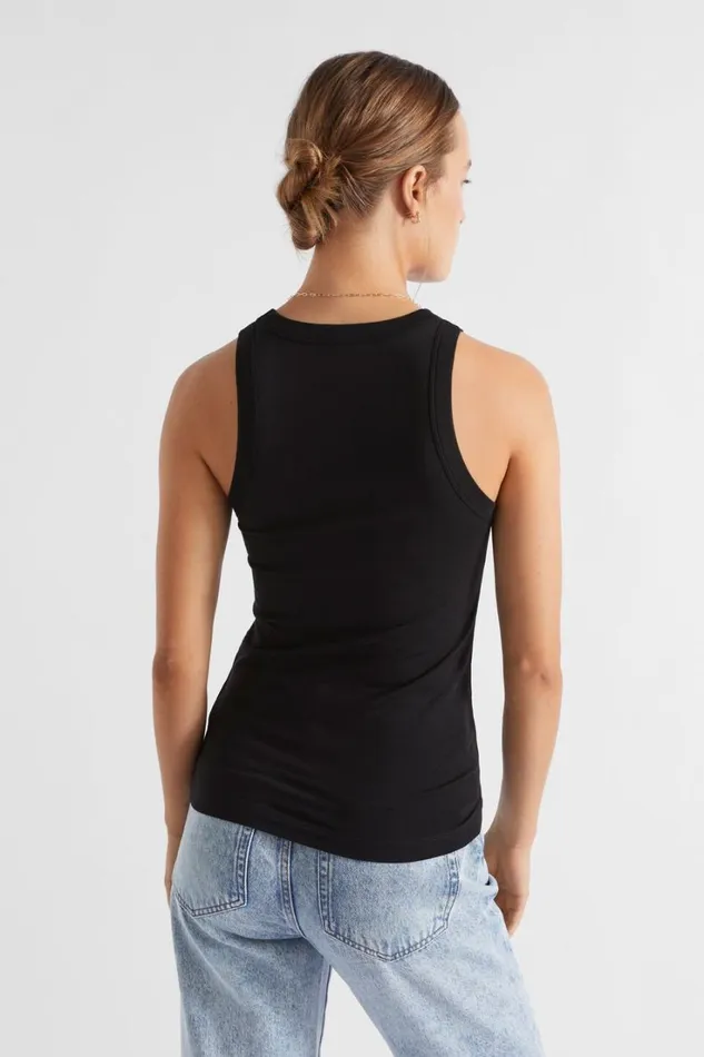 TShirts and Tops Woman Seed Heritage Core Fitted Tank Black