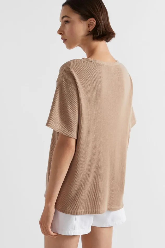 TShirts and Tops Woman Seed Heritage Waffle Logo Tee Barley