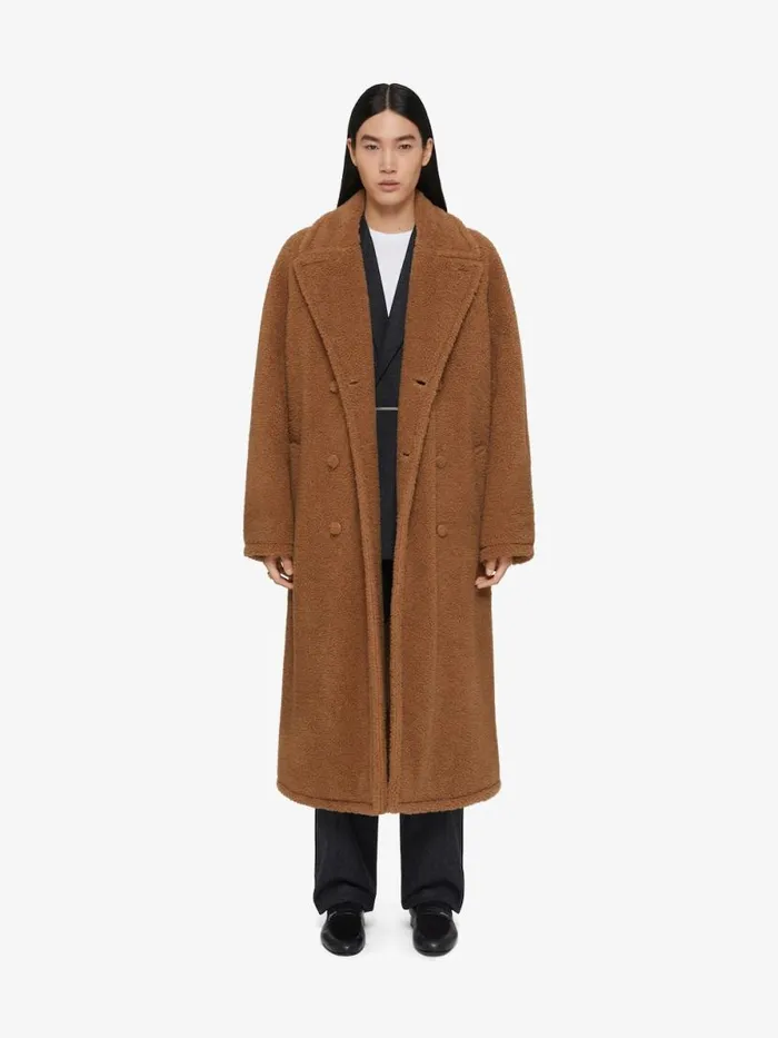 Teddy Coat In Camel Hair And Silk Beige Camel Men Givenchy Coats and Jackets