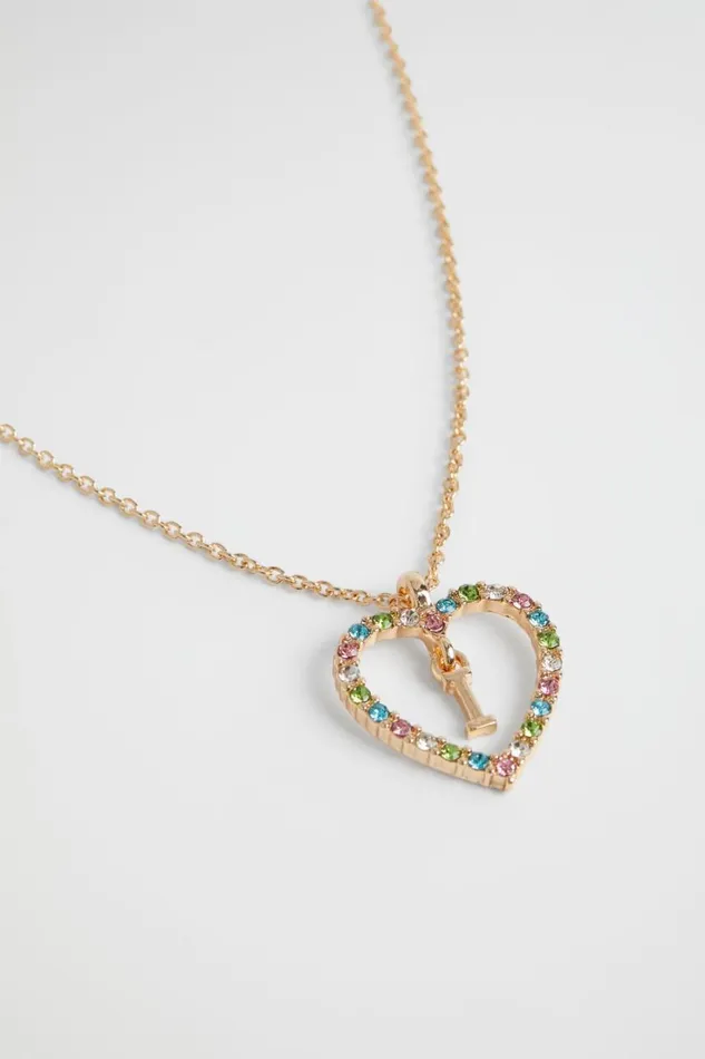 The AZ Of Initials Girl Seed Heritage Rainbow Heart Initial Necklace I