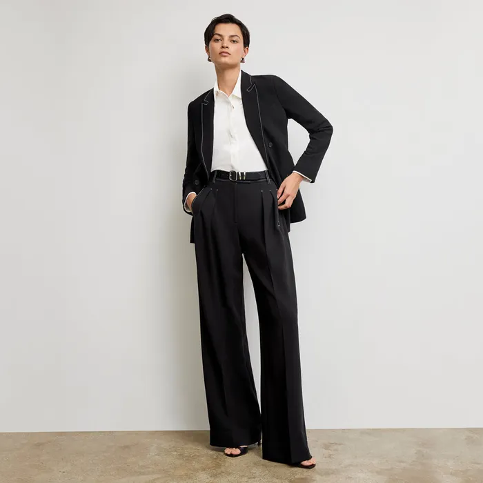 The O8217Hara Boyfriend Blazer 8211 Everyday Crepe with Topstitch Black With Topstitch Jackets M M LaFleur Women The O8217Hara Boyfriend Blazer 8211 Everyday Crepe with Topstitch Black With Topstitch Jackets M M LaFleur Women