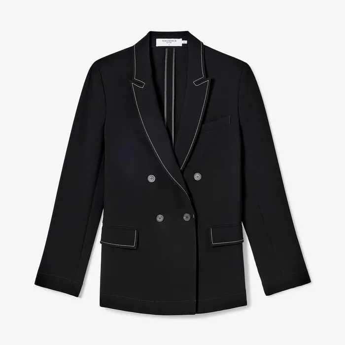 The O8217Hara Boyfriend Blazer 8211 Everyday Crepe with Topstitch Black With Topstitch Jackets M M LaFleur Women