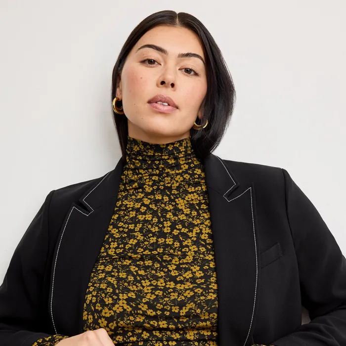 The O8217Hara Boyfriend Blazer 8211 Everyday Crepe with Topstitch Black With Topstitch Jackets M M LaFleur Women
