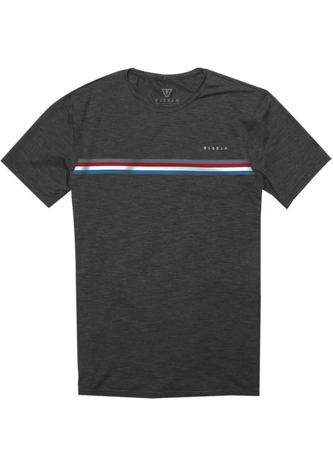 The Trip Eco Short Sleeve Sun Shirt Black Heather Men Vissla Wetsuits