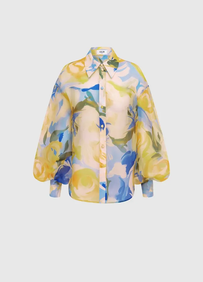 Tops and Shirts Women LEO LIN Celeste Blouse 8211 Bouquet Print