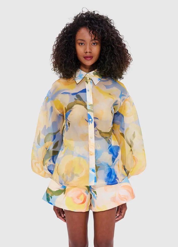 Tops and Shirts Women LEO LIN Celeste Blouse 8211 Bouquet Print