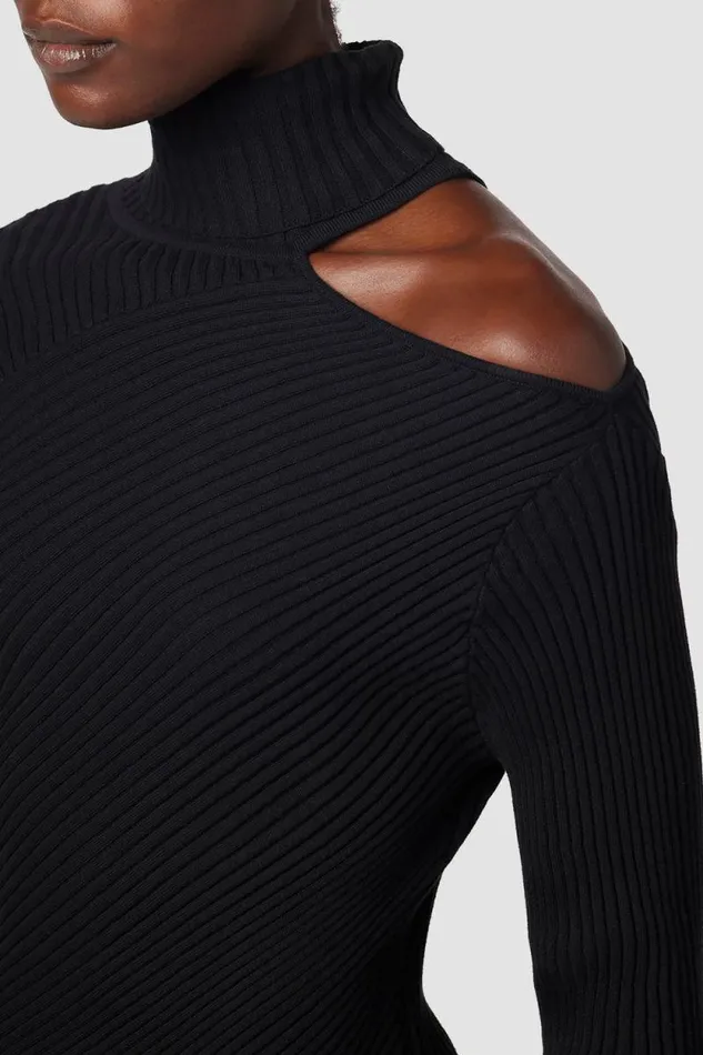 Tops and Sweaters Women Hudson Jeans Cut Out Shoulder Sweater Black Tops and Sweaters Women Hudson Jeans Cut Out Shoulder Sweater Black