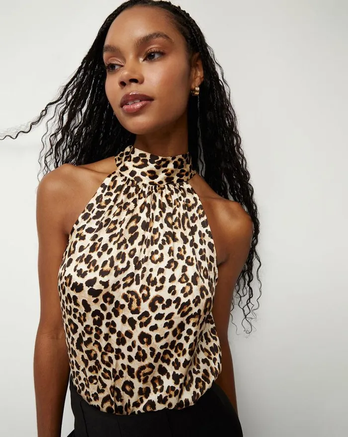 Tops and Tees Shop Veronica Beard Tanisha LeopardPrint Top Leopard
