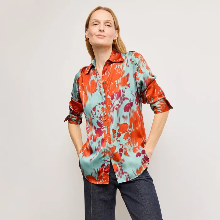 Tops M M LaFleur Women The Mira Anywhere Top 8211 Printed Viscose Ombre Floral