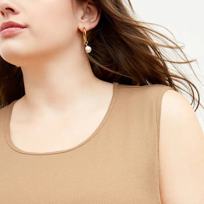 Tops The Paige Tank 8211 Ribbed Pima Cotton Camel M M LaFleur Women