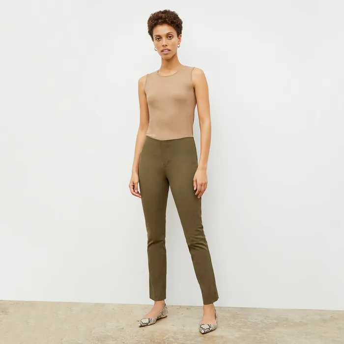 Tops The Paige Tank 8211 Ribbed Pima Cotton Camel M M LaFleur Women