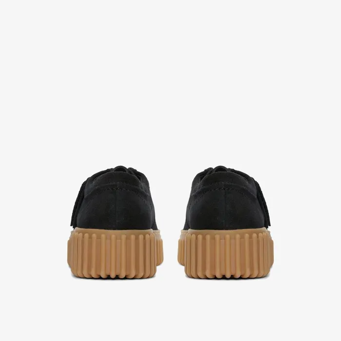 Torhill Bee Black Suede Women Clarks Platforms