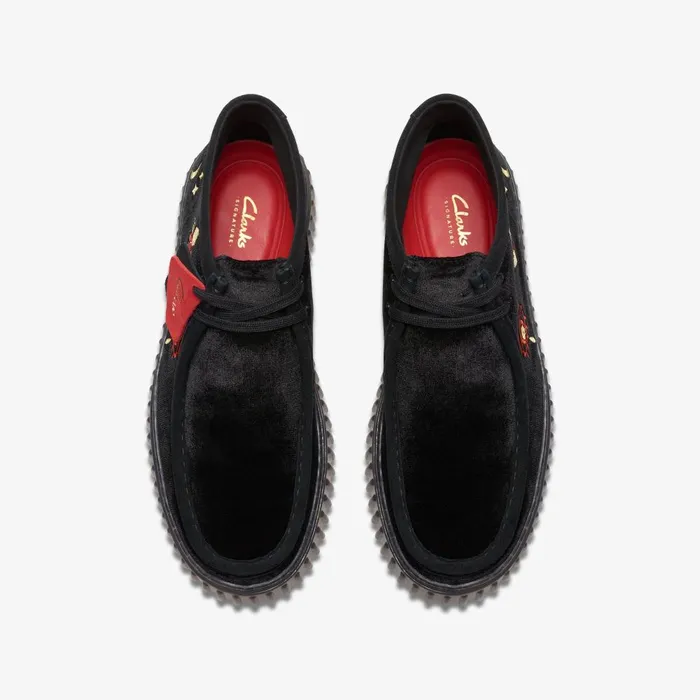 Torhill Hi Black Velvet WomenMen Clarks Boots and Booties