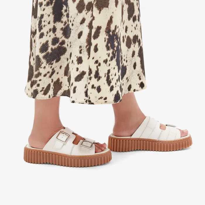 Torhill Slide Cream Interest Women Clarks Platforms