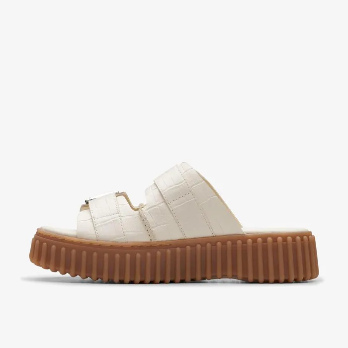 Torhill Slide Cream Interest Women Clarks Platforms