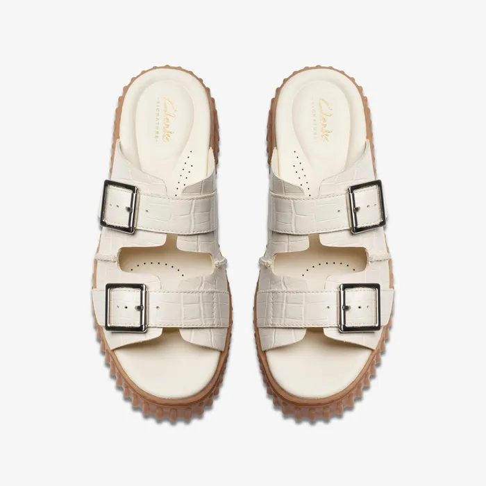 Torhill Slide Cream Interest Women Clarks Platforms