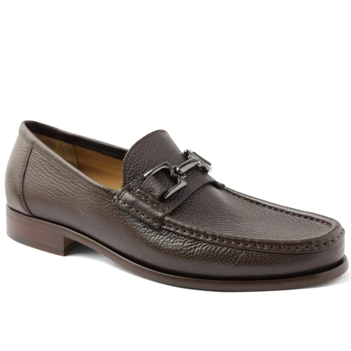 Trieste Classic Leather Moccasin 8211 Dark Brown Cervo Men Bruno Magli Loafers and Slipons